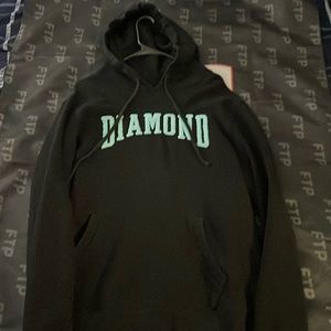 Diamond supply co baby blue puff print Hoodie